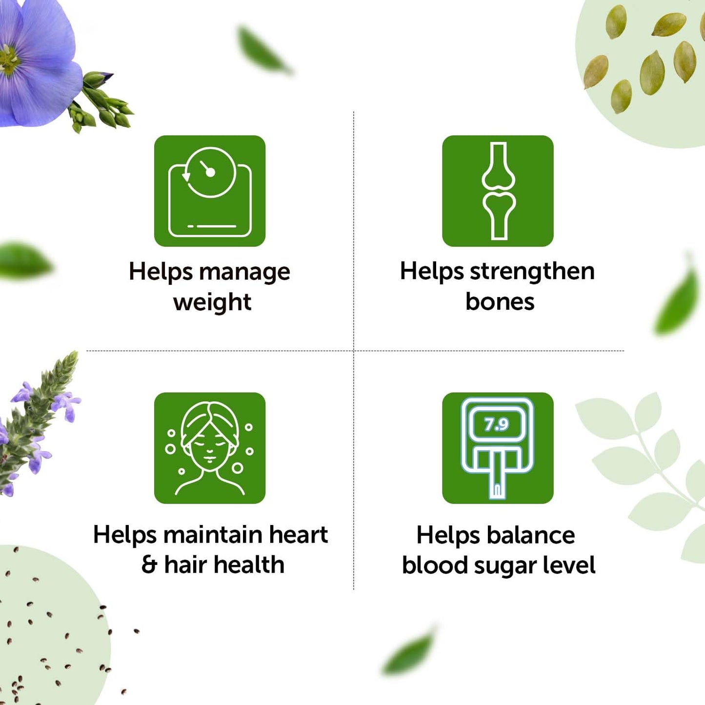 Neuherbs Unroasted Flax, Chia, and Pumpkin Seeds Combo for Improved Bone Health-(Flax seeds 400g + chia seeds 200g + pumpkin seeds 200g)