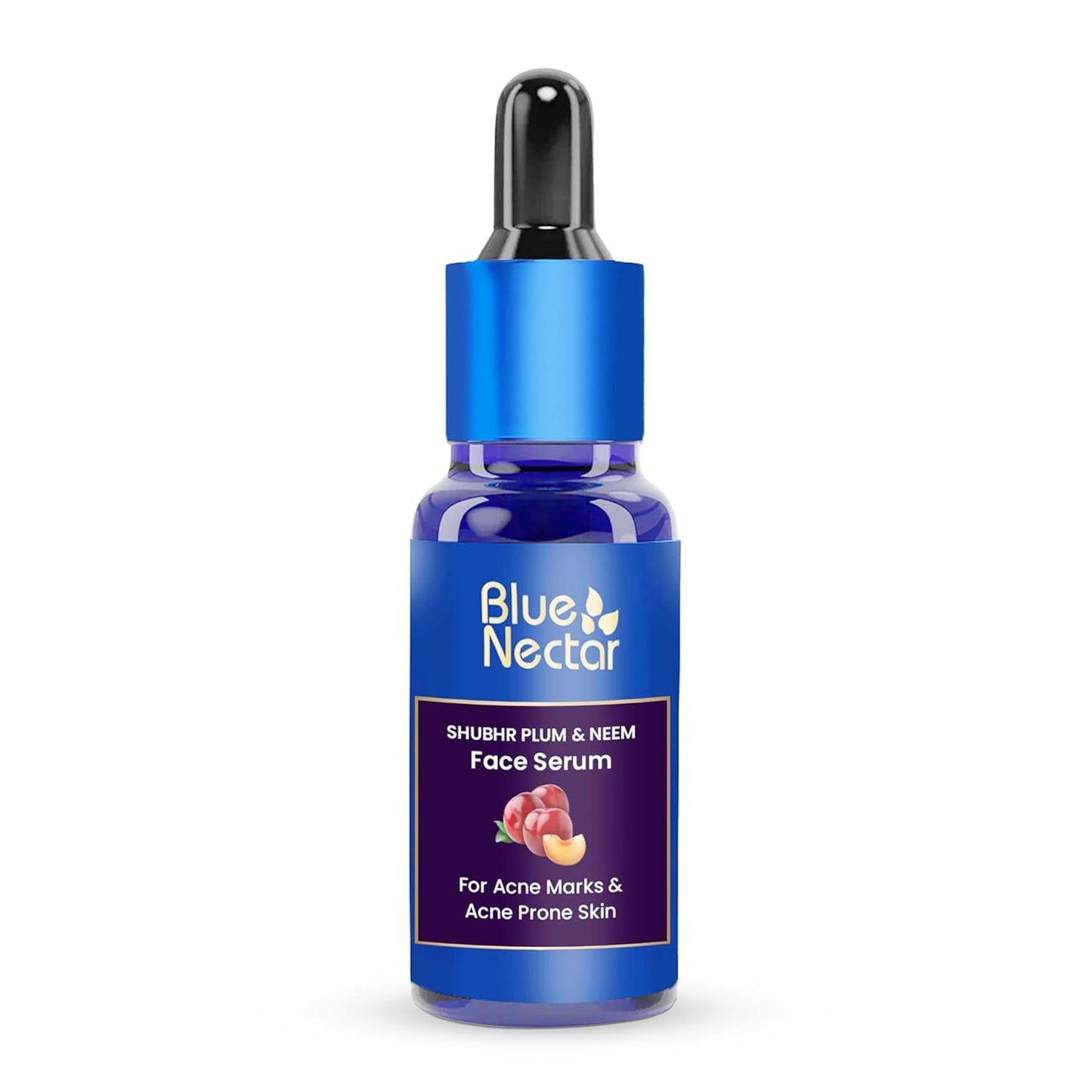 Blue Nectar Plum Face Serum for Acne Prone Skin and Acne Marks | Oil Free Anti Acne Serum for Oily Skin | Pore Minimizing Formula With Plant Based Vitamin C (8 Herbs, 30ml)