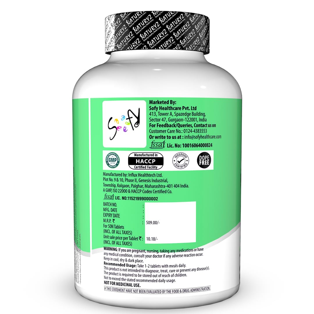 Supplement bottle with a green label on a white background