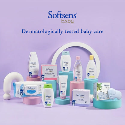 Softsens Baby Powder|Enriched with Patchouli & Olive|Soothes & Moisturises Baby’s Skin|Mild,Dermatologically Tested,Hypoallergenic & Paraben-Free|400g