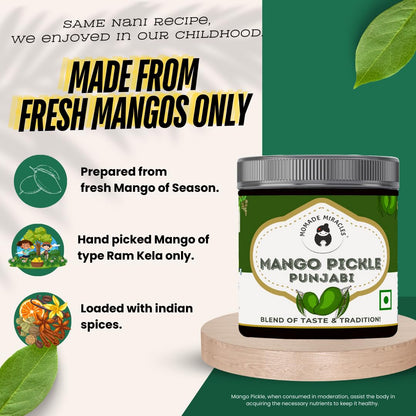 Momade Miracles Punjabi Mango Pickle | Aam Ka Achar | Less Oil | Home Made Pickle in fresh | Traditional Indian Recipe | Mustard Oil | Fresh Mango Aachar | 400g