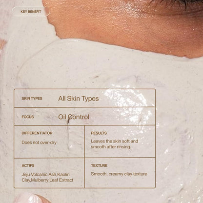 Personal Touch Facebath Jeju Volcanic Clay Mask with Colloidal Oatmeal & Glycolic Acid for Gentle Exfoliation, Skin Detox & Acne Prevention | Oily, Normal & Combination Skin | 75g
