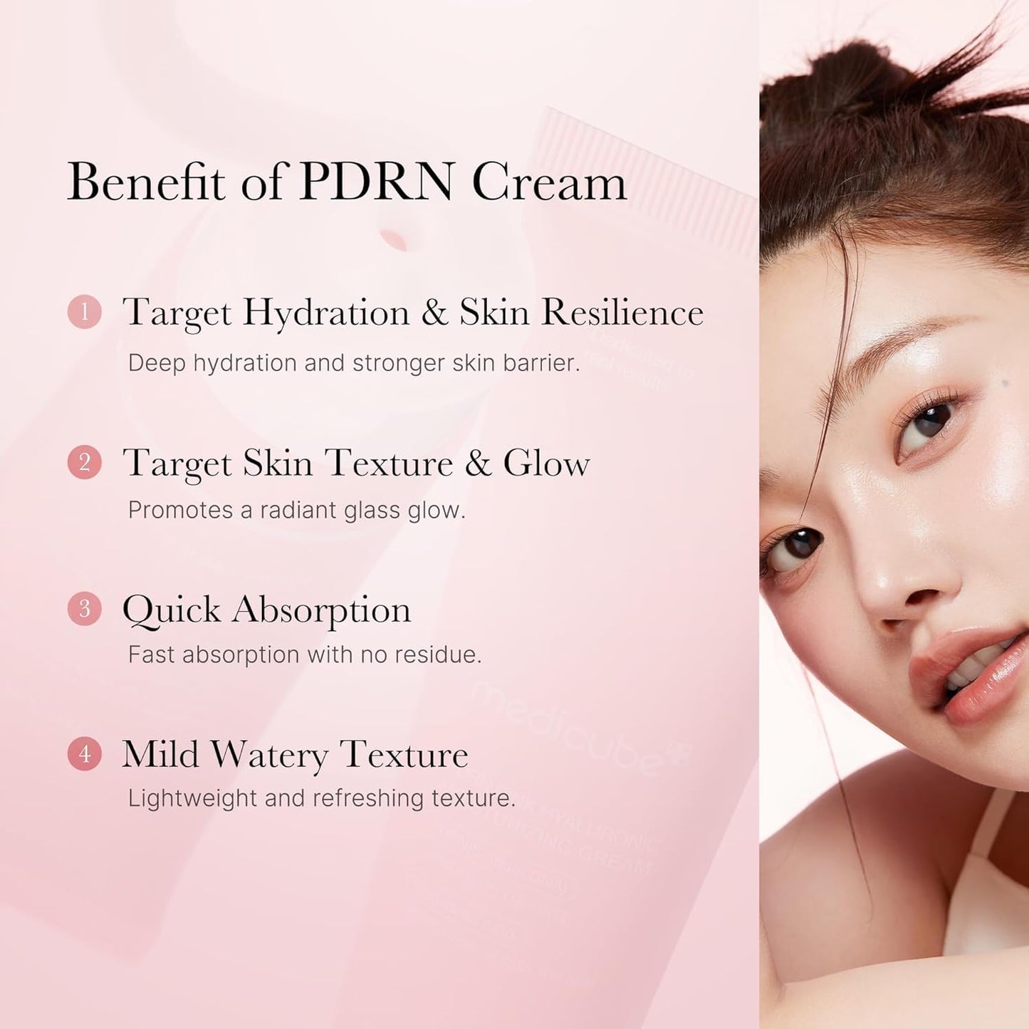 Medicube Salmon DNA PDRN Pink Hyaluronic Moisturizing Cream | Blemish Relief & Hydrating Care | Restores Skin Elasticity & Glow | Korean Skincare, Even Skin Tone & Pore Care | 50ml