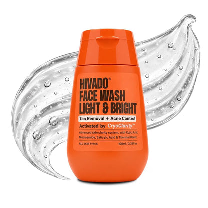 HIVADO Light & Bright Face Wash for Men 100ml | Kojic Acid, Niacinamide | Deep Cleansing, Oil Control & Brightening | For All Skin Types