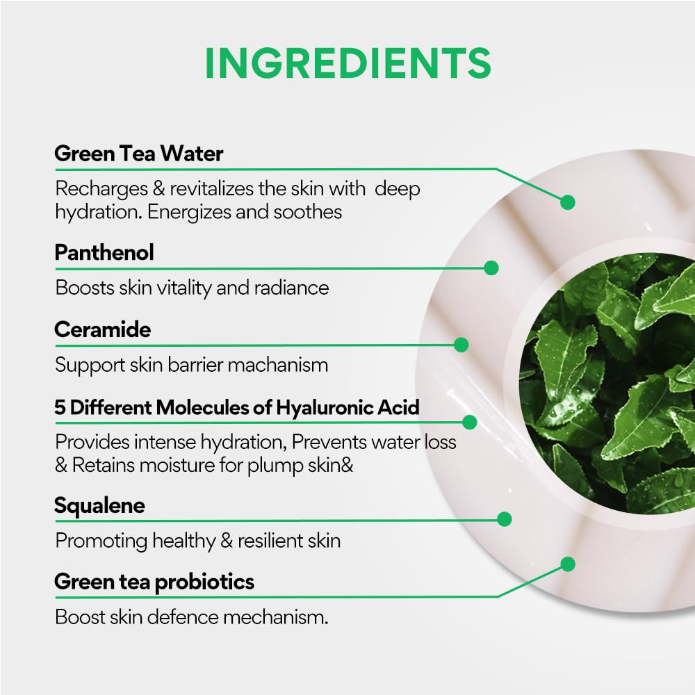 Innisfree Green Tea Seed Moisturiser with Hyaluronic Acid 50Ml| Hydrating & Soothing Face Cream | Non oily & Sticky | Korean Skincare for Dry & Dehydrated Skin For Dry Skin, Normal & Sensitive Skin
