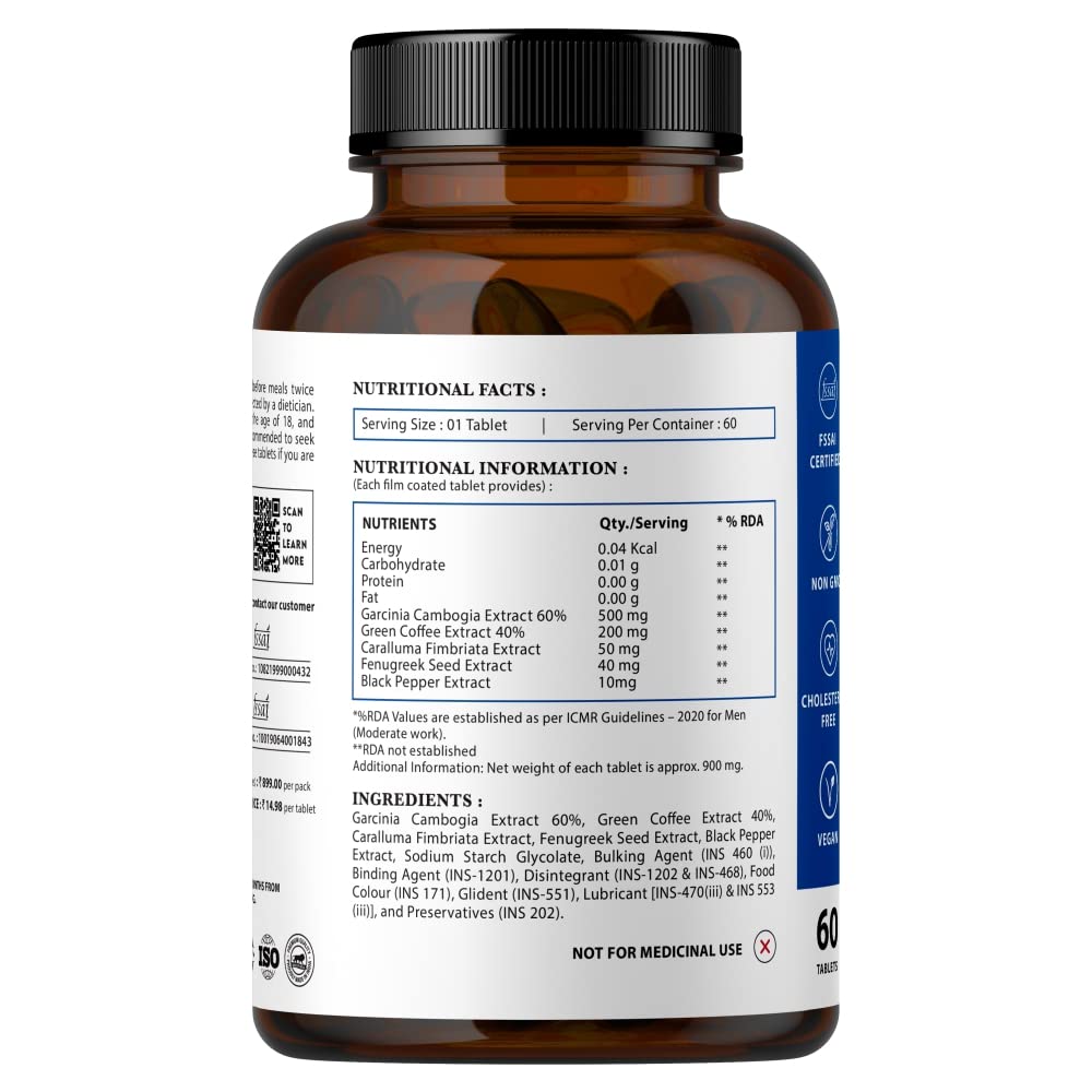 Nirvasa KETO Advanced Tablets (60 Tabs) with Garcinia Cambogia & Green Coffee Extract | Supports Weight Loss, Fat Burning & Ketosis | Boosts Energy & Metabolism | Natural Keto Supplement