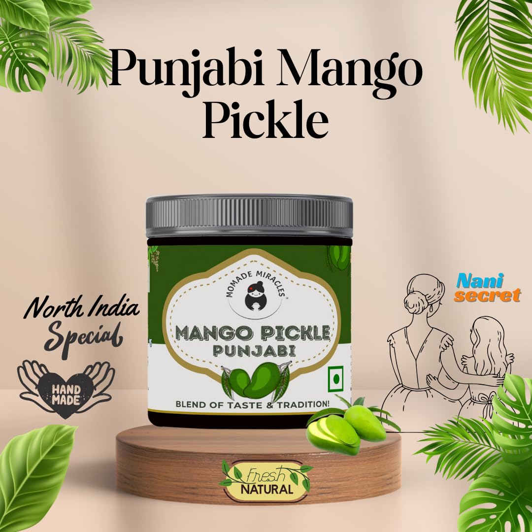 Momade Miracles Punjabi Mango Pickle | Aam Ka Achar | Less Oil | Home Made Pickle in fresh | Traditional Indian Recipe | Mustard Oil | Fresh Mango Aachar | 400g