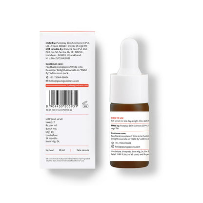 Plum 10% Vitamin C & Calendula Barrier Boosting + Glow Serum 10ml | 3% Niacinamide, 1% Hyaluronic Acid & Ceramide Complex | Reduces Pigmentation & Dark Spots | Boosts Glow | For Men & Women | All Skin Types