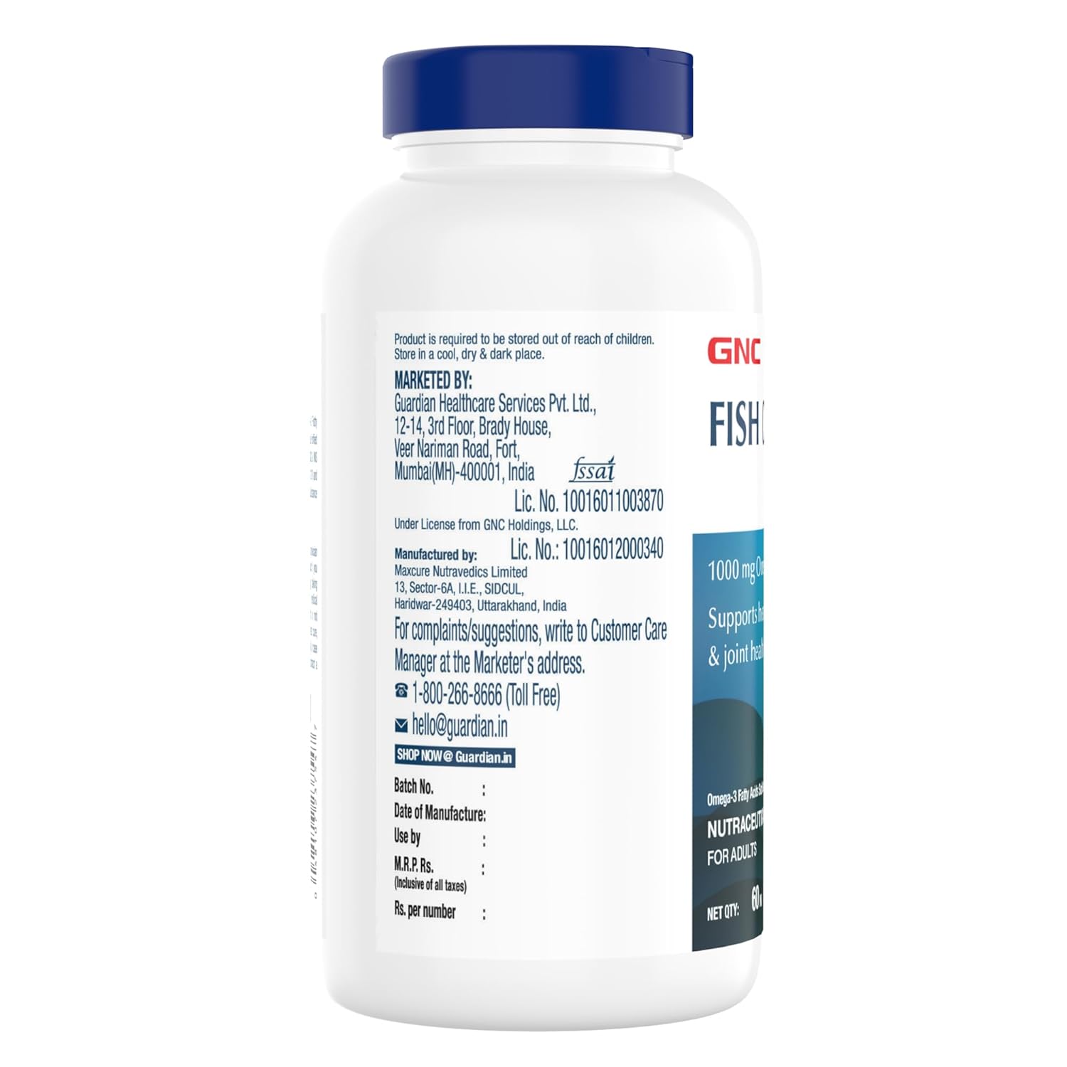 Zephivo GNC 1000 Mg Omega 3 Fish Oil for Men & Women | 60 Softgels | Omega 3 with 180 mg EPA & 120 mg DHA | Promotes Joint Health | Improves Focus & Memory | Protects Vision | Supports Healthy Cholesterol