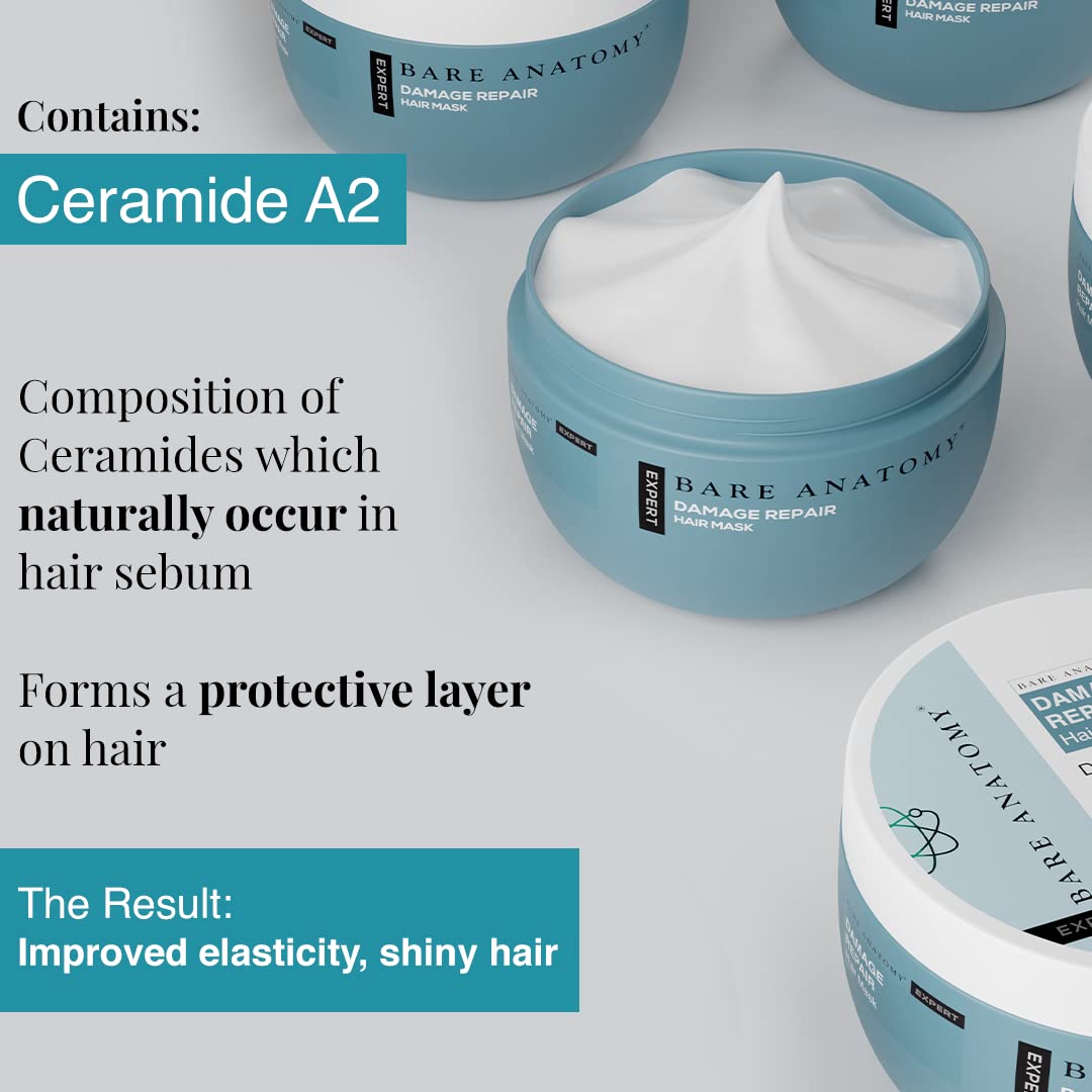 Bare Anatomy hair care product with text about Ceramide A2 and its benefits.