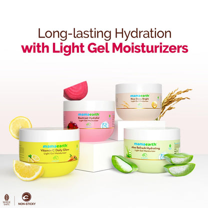 Mamaearth Beetroot Hydraful Light Gel Moisturizer with Beetroot & HA for Hydrated Pink Glow 200g| Long-lasting, Nonsticky Hydration| Oil-free, Lightweight, Quick-absorbing| Free from Harmful Chemicals