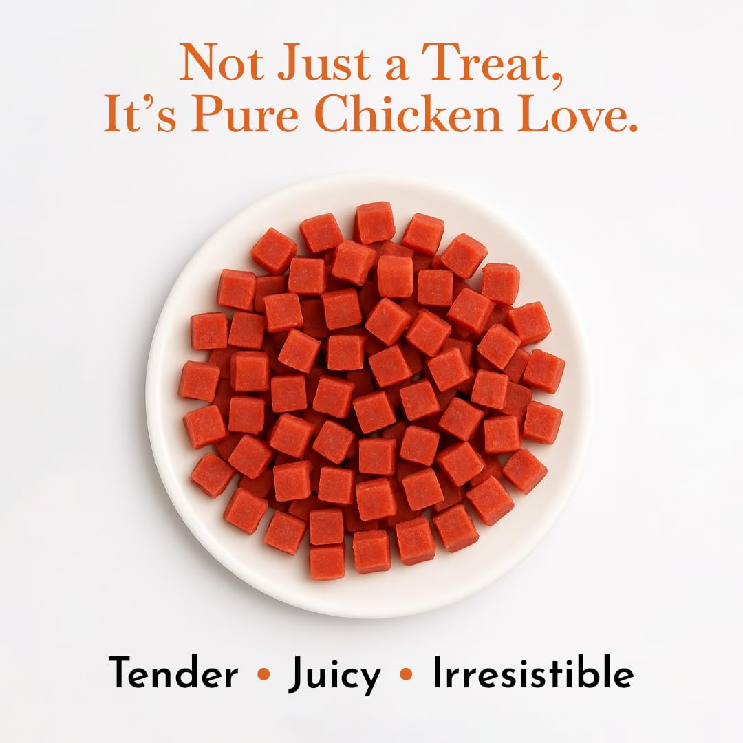 PETS EMPIRE O'Dog Chicken Soft Cubes, Healthy Dog Treats, Chewy Dogs Bites for Training and Feeding, Made with Real Chicken, Non-Vegetarian Pup Snacks for Dogs, Puppies - 100g