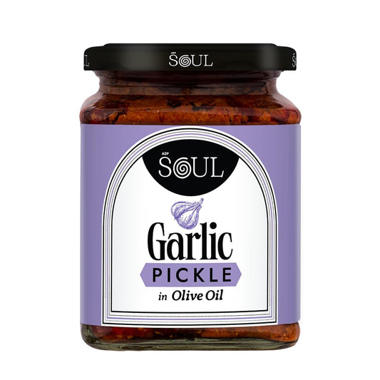 ADF Soul Garlic Pickle Made in 100% Olive Oil | Our bestselling garlic pickle is strong, spicy & cooked to perfection | 275g