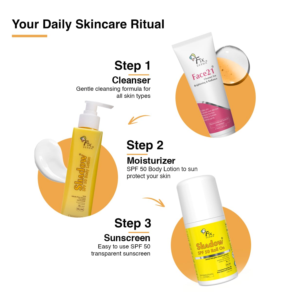 Fixderma Shadow SPF 50 Kids Roll On Sunscreen PA+++ | With Golden Seaweed & Phytosterol | Broad Spectrum UVA & UVB Protection | Sunscreen for Kids | All Skin Type | 30gm