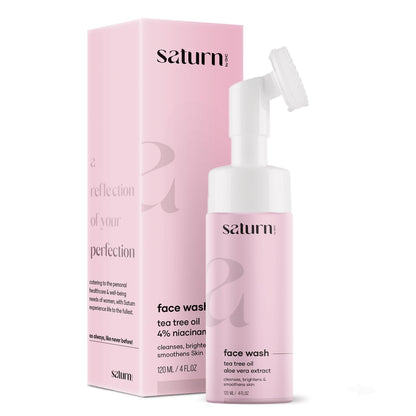 Saturn by GHC Shower Combo for Foaming Face Wash& Body wash With Built-In Face Brush for Hydrates Skin, Acne, Oil Control, Deep Cleansing, Nourishing & Moisturizing120 ml