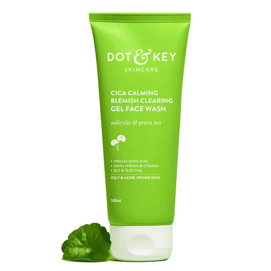 Zephivo Dot & Key CICA Face Wash for Acne Prone Skin, 2% Salicylic Acid Face Wash with Green Tea | For Oily & Sensitive Skin | Sulphate Free Face Wash for Men & Women | Oil Control Face Wash with Zinc | 100ml

