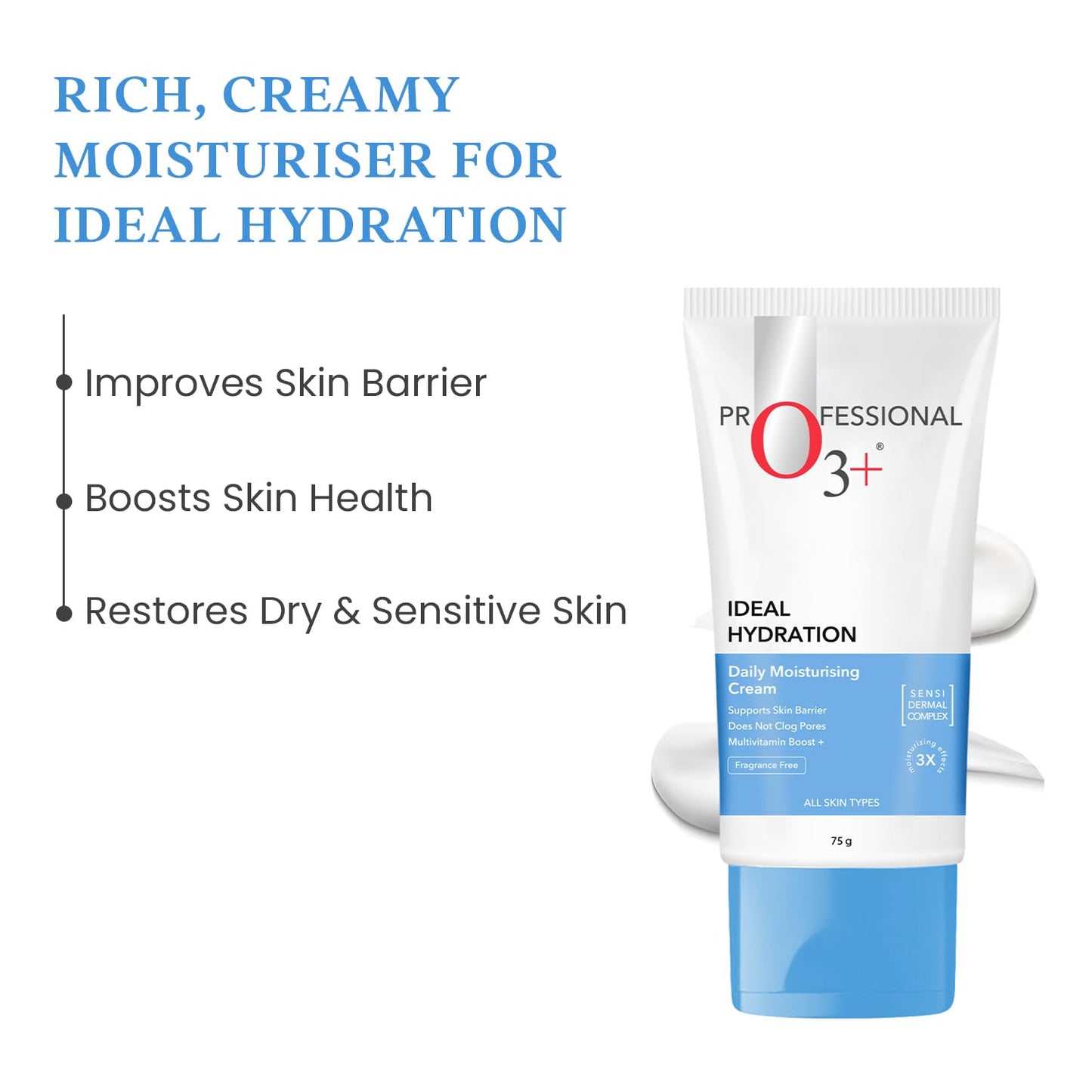 O3+ Ideal Hydration Moisturisation With Hyaluronic Acid For Barrier Repair | 75g