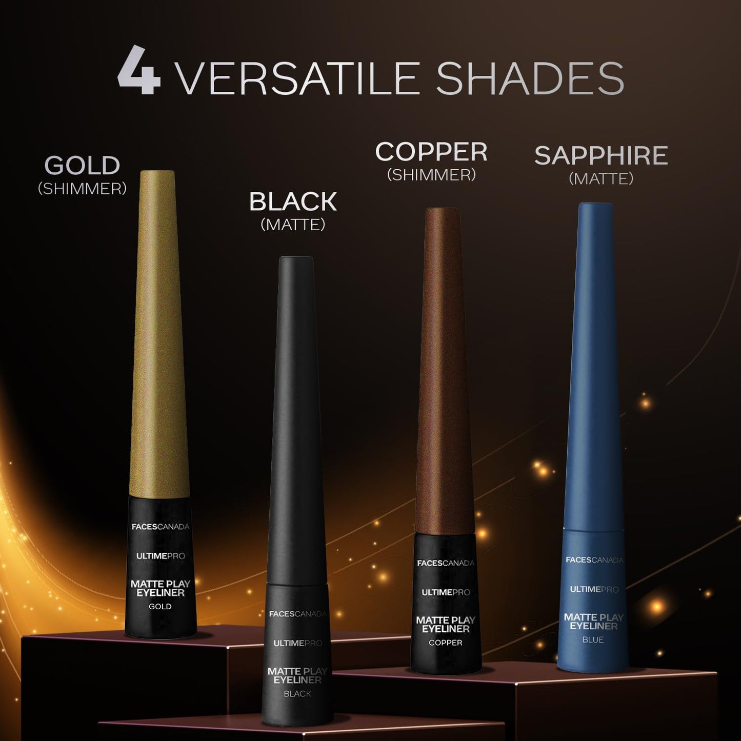 FACES CANADA Ultime Pro Matte Play Eyeliner - Copper, 2.5 ml | Quick Dry | Shimmer Finish | 24 Hr Long Lasting Formula | Precise Felt Tip | Highly Pigmented | Waterproof, Smudgeproof & Sweatproof