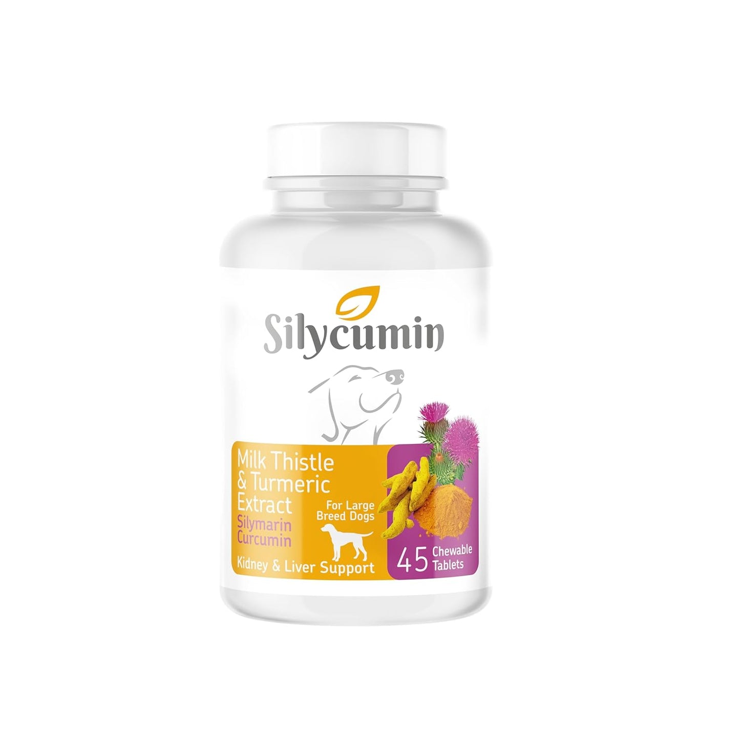 Bio PetActive Silycumin 1,5 g 50 Tablets Milk Thistle & Turmeric Extract Silymarin Curcumin Kidney & Liver Support Suitable for Large Breed Dogs