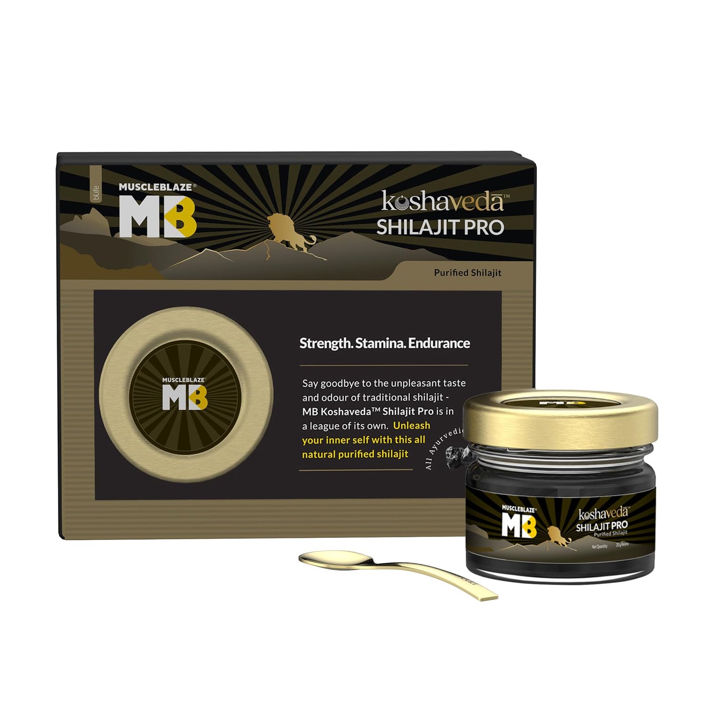 MuscleBlaze Koshaveda Shilajit Pro by (20g Shilajit Resin) | For Strength, Stamina & Endurance