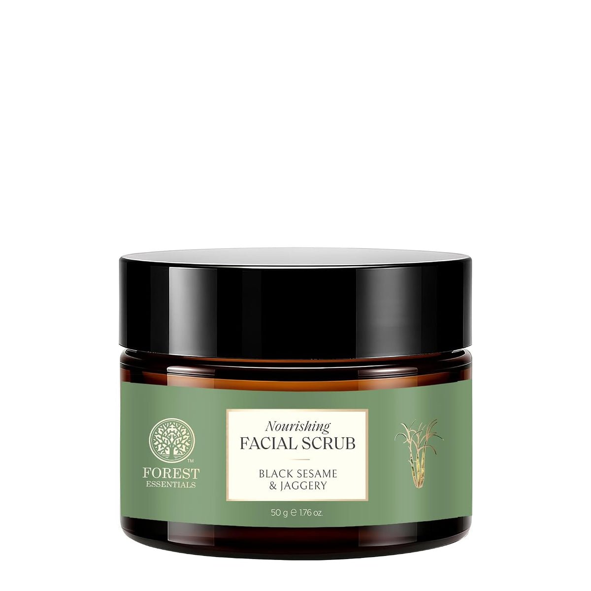 Forest Essentials Nourishing Facial Scrub Black Sesame & Jaggery | Ayurvedic Gentle Daily Face Exfoliator | Deeply Moisturising Face Scrub for Normal to Dry Skin
