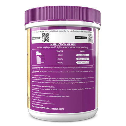Zephivo HealthyHey Nutrition Skin Glow-N-Shine Collagen Powder 200G | Hydrolysed Collagen For Women And Men With Hyaluronic Acid, Biotin And Vitamin C For Healthy Skin, Hair And Nails - (Lemon, 200Gm)
