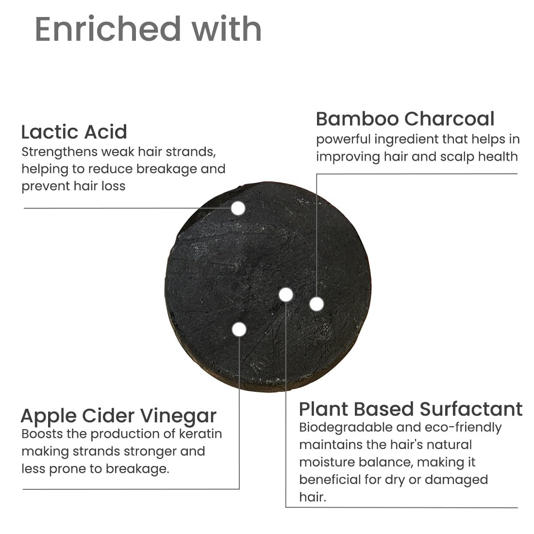 Earth Rhythm Charcoal Shampoo Bar | Clarify scalp, Strengthen Roots, Revitalise Hair | Sulphate & Paraben Free, Plastic Free | Men & Women - 80g (cardboard)