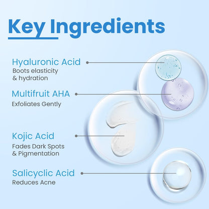 FCL Brightening Face Mask | Kojic Acid Face Mask With Hyaluronic Acid For Glowing Skin | With PHA, BHA & AHA | Exfoliates Dead Skin & Shrinks Open Pores - 100Gm