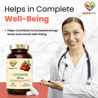 Nutraliebe Lycopene Extract 50mg - High Potency Antioxidant Support, 90 Capsules