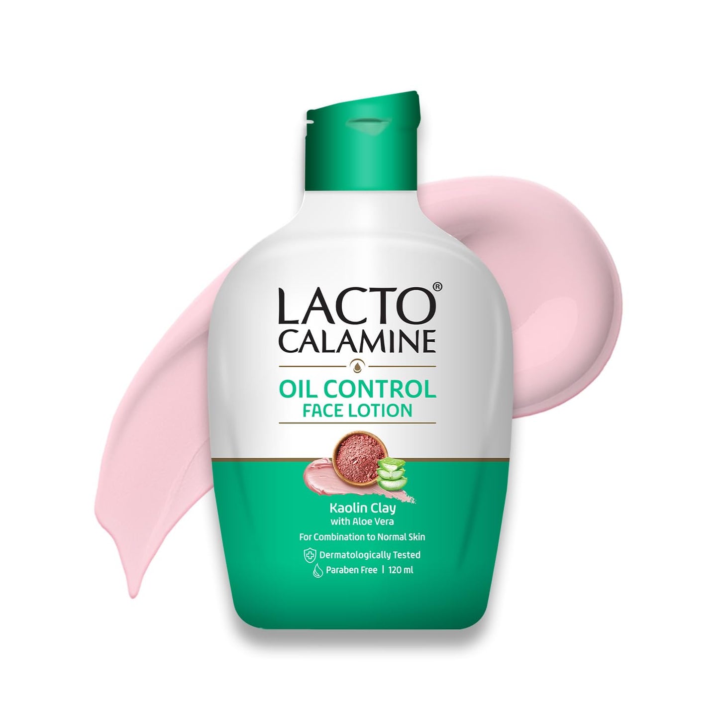 Lacto Calamine Face Lotion | 120ml | Daily Moisturizer For Face - Combination To Normal Skin | Kaolin Clay & Aloe Vera | Abosrbs Excess Oil | Fights Pimples, Darkspots & Blackheads | Body Lotion
