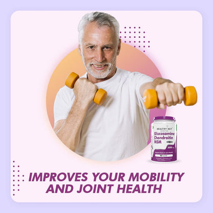 Zephivo HealthyHey Nutrition Glucosamine Chondroitin and MSM for Cartilage; Joint and Bone, 90 Capsules
