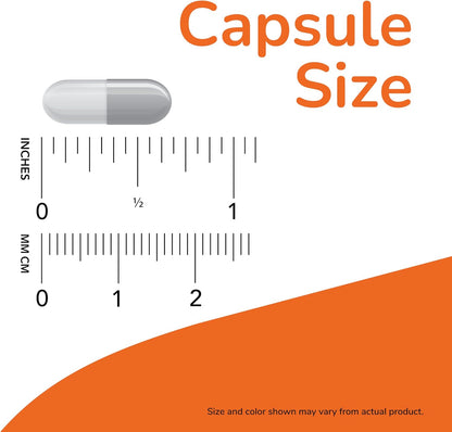 Capsule size measurement with a ruler on an orange background