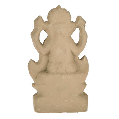 Panchgavya Mitti Lotus Ganesh Idol | Eco-Friendly Handcrafted Mud/Clay Ganesh Murti | Biodegradable Ganesha Statue for Visarjan | Ganesh Chaturthi (6.5x3.5 Inches)