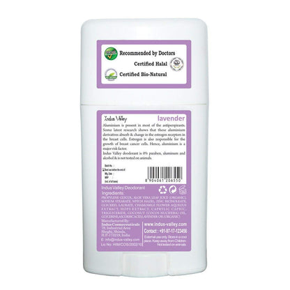 INDUS VALLEY Lavender Deodorant Stick for Unisex, 50g