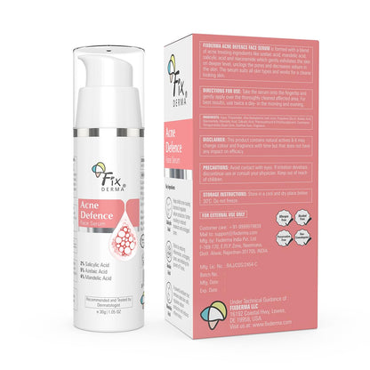 Fixderma 2% Salicylic Acid Serum for Anti Acne & Spot Treatment with 5% Azelaic Acid & 4% Mandelic Acid | Anti Acne Face Serum | Face Serum for Men & Women - 30 gm