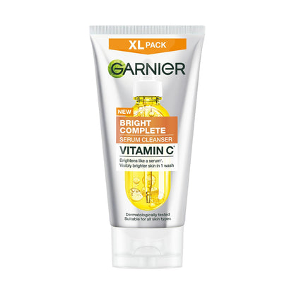 Garnier Bright Complete Serum Cleanser with Vitamin C on a white background