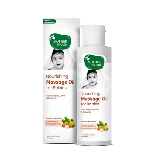 Mother Sparsh Nourishing Baby Massage Oil -100ml | With Almond & Avocado Oil | Non Sticky & Moisturizing Baby Oil for New Born