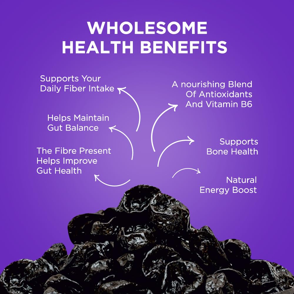 Nutty Gritties California Pitted Prunes 200g | Dried Fruit Plums | Naturally Sweet & Juicy | High in Fiber | Healthy Snack | Re-sealable Pouch