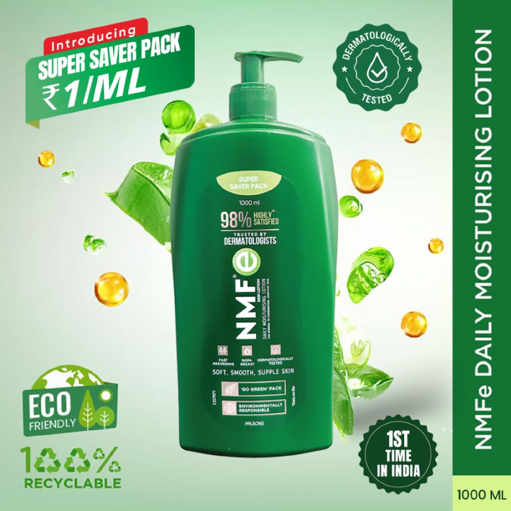 NMFe Moisturising Lotion 1000 ml | Natural Moisturising Factors Quick Absorbing, Non Greasy and Easily Spreadable | For Men and Women Both