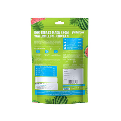 Petoska Chicken & Watermelon Dog Treats – 100 g Crunchy Chew Sticks for Puppies and Adult Dogs, Fruity Meat Snack for All Breeds