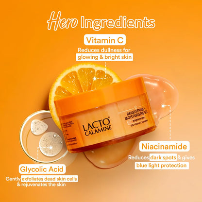 Lacto Calamine 15% Vitamin C Moisturizer for Face | 50g x Pack of 1 | Vitamin C Complex Skin Brightening Face Moisturiser | Dermatologically Tested | Non Sticky & Quick Absorbing for Glowing Skin