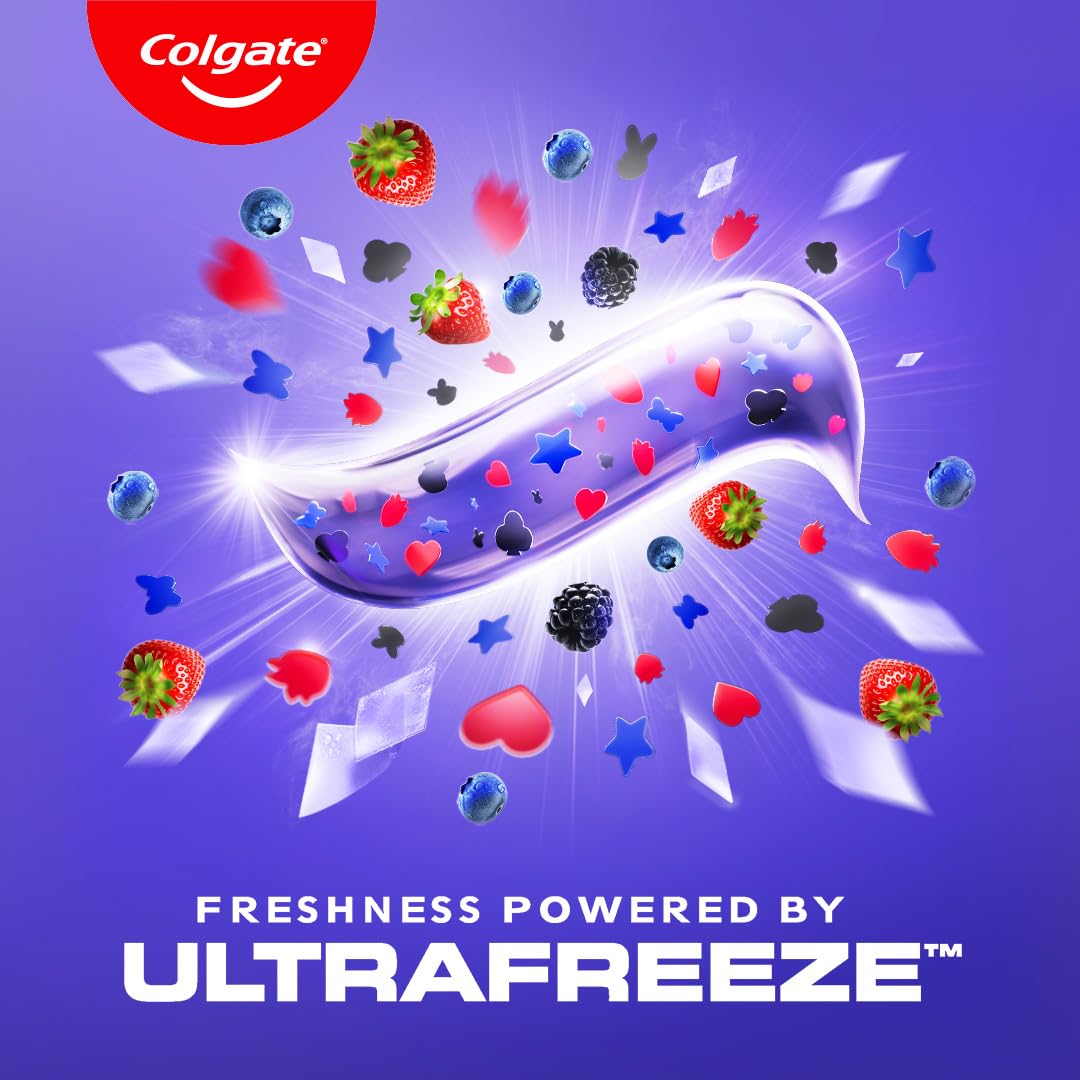 Colgate MaxFresh Berry Magic Fluoride Toothpaste, Berry Flavoured Gel Toothpaste with Ultrafreeze Technology for Intense Freshness, 10x Longer-lasting Cooling 200 gm (Pack of 2 x 100g)