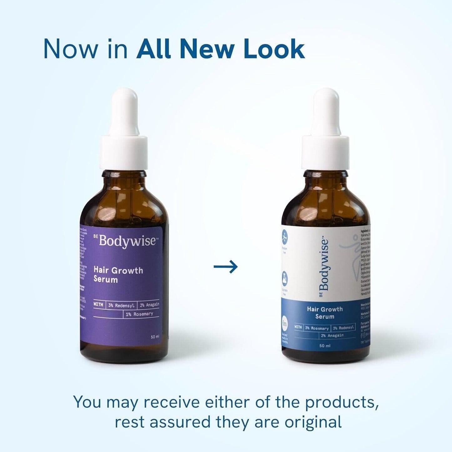 Be Bodywise Rosemary Hair Serum | With 3% Redensyl & 2% Anagain | For Thicker & Stronger Hair | Prevents Hair Fall & Stimulates Follicles | For All Hair Types | 50ml