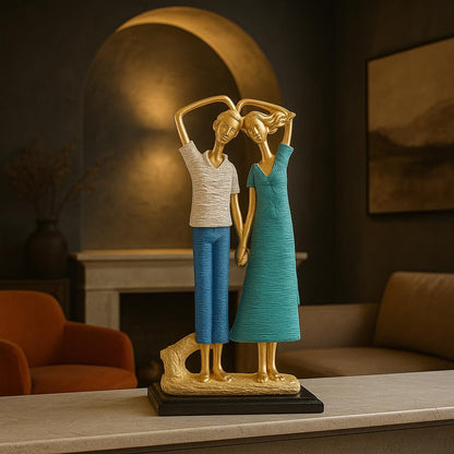 Graceful Dancing Couple Figurine | Resin Home Decor Accent | Unique Art Piece for Living Room, Dining Room, or Entryway | Elegant and Dynamic Design | Perfect Wedding