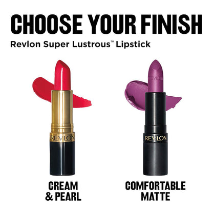REVLON Super Lustrous Creme Lipstick, 80% Conditioning Ingredients, intance color, Waterproof, Long-Lasting, 100% Vegan Lipstick, Chocolate Velvet, 4.25 gm