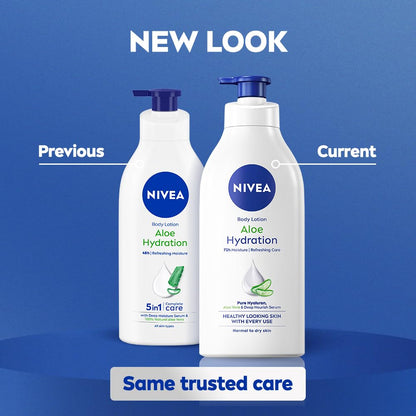 NIVEA Aloe Hydration Body Lotion 600 ml | 72 H Moisturization | Refreshing | Non Sticky Feel | With Goodness of Aloe Vera For Instant Hydrating In Summer | For Men & Women