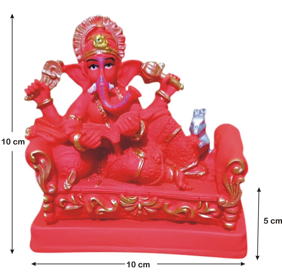 Ganesha Ganesh Ganpati Gajanan Statue Idol Murti Gift Item Decorative Showpiece Multicolor Polyresin Pack of 1 (B15)