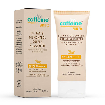 Caffeine Sun Fix sunscreen packaging on a white background