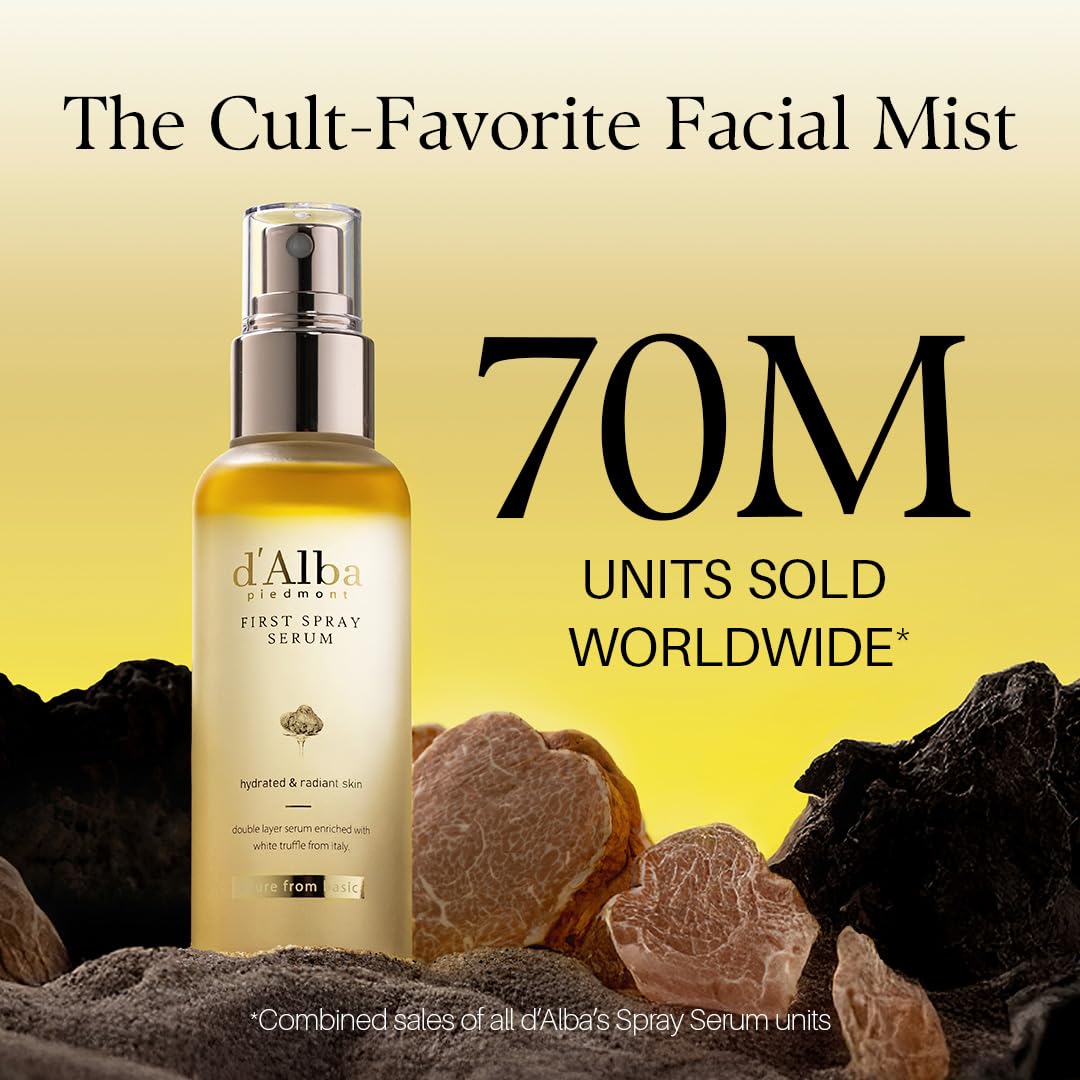 d'alba Piedmont Italian White Truffle First Spray Serum, Vegan Skin Care, Hydrating Face Moisturizer, Glow Serum for Radiant Skin, Non Comedogenic, All In One Mist, Korean Skin Care - 50ml