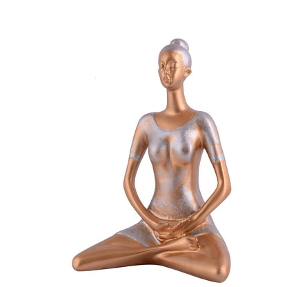 Resin Yoga Lady Home & Office Decor Fantasy Showpiece (Y1000),Multicolor